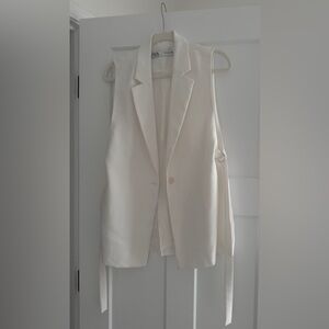 Zara White Vest